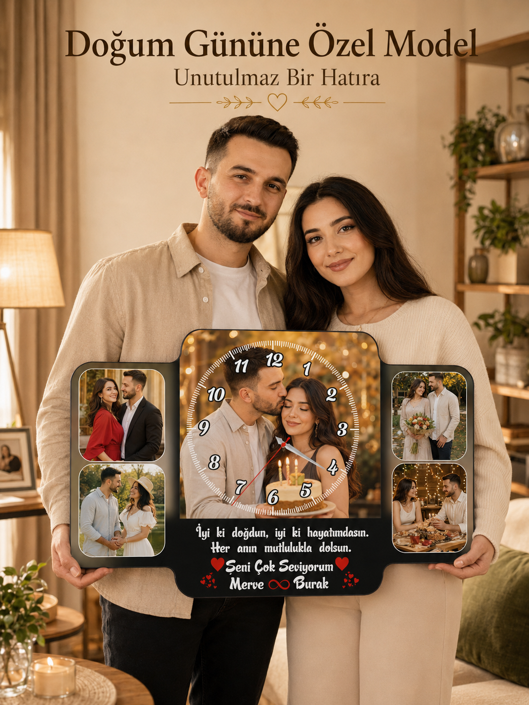 Yatay 5'li Doğum Günü Karı Koca